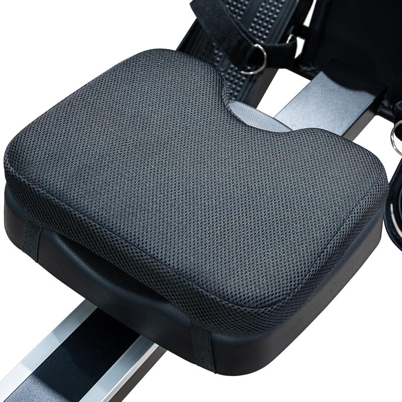 UTRYUP Rowing Machine Seat Cushion, Custom Memory Foam for Perfectly Fit, Washable Cover with Anti-Slip Fastening Strap, Compatible & Concept 2 and Other Row Machines - Rower Accessories Black - Image 1